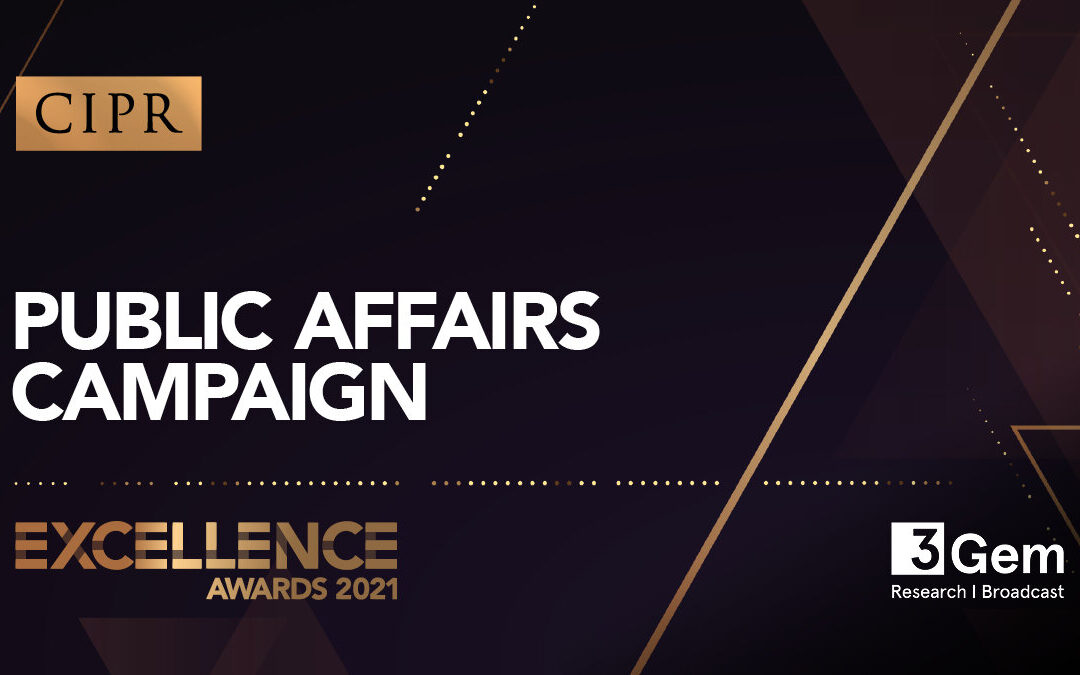 Tendo shortlisted for ‘Best Public Affairs’ campaign at CIPR excellence awards